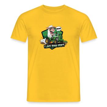 Irisches Drift Schaf Auto Design - Männer T-Shirt - Gelb - Vorne - AI Model Male 178 dark (178cm)
