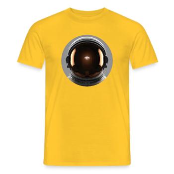 Earth view in a spacesuit - Men's T-Shirt - yellow - Front - AI Model Male 178 dark (178cm)