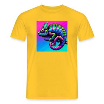 chameleon - Men's T-Shirt - yellow - Front - AI Model Male 178 dark (178cm)