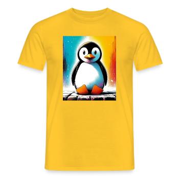 pingouin - T-shirt homme - jaune - Devant - AI Model Male 178 dark (178cm)
