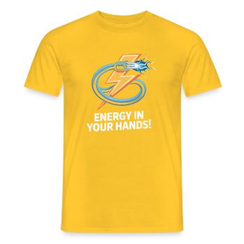 Electric Power Lightning Design - Men's T-Shirt - yellow - Front - AI Model Male 178 dark (178cm)