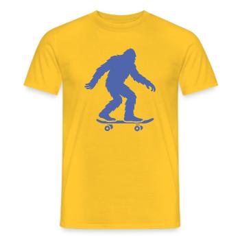 Bigfoot Sasquatch Skateboard Silhouette Minimalist - Men's T-Shirt - yellow - Front - AI Model Male 178 dark (178cm)