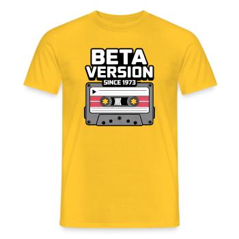 Retro Music Cassette Design - Men's T-Shirt - yellow - Front - AI Model Male 178 dark (178cm)