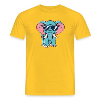 Elephant - Men's T-Shirt - yellow - Front - AI Model Male 178 dark (178cm)