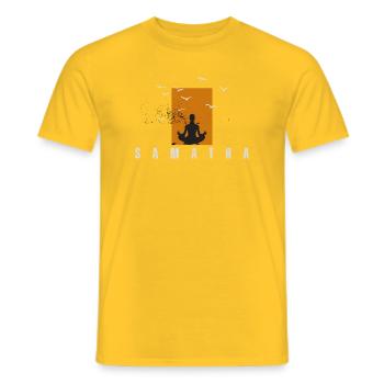 Smatha Meditation - Men's T-Shirt - yellow - Front - AI Model Male 178 dark (178cm)