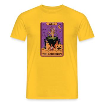 XIII Carte de Tarot d'halloween Le Chaudron - T-shirt homme - jaune - Devant - AI Model Male 178 dark (178cm)