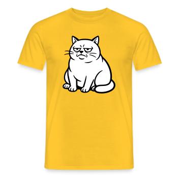 Gelangweilte Katze - Männer T-Shirt - Gelb - Vorne - AI Model Male 178 dark (178cm)