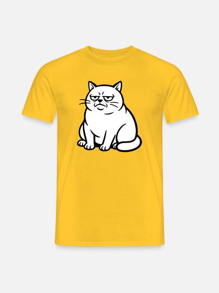 Bored cat - Men's T-Shirt - yellow