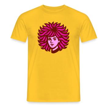 Grand Cheveux rose - T-shirt homme - jaune - Devant - AI Model Male 178 dark (178cm)