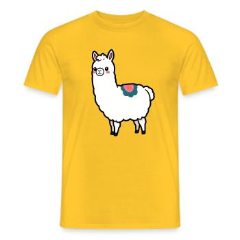lama - Men's T-Shirt - yellow - Front - AI Model Male 178 dark (178cm)