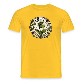 Illustration de croissance végétale végétalienne - T-shirt homme - jaune - Devant - AI Model Male 178 dark (178cm)