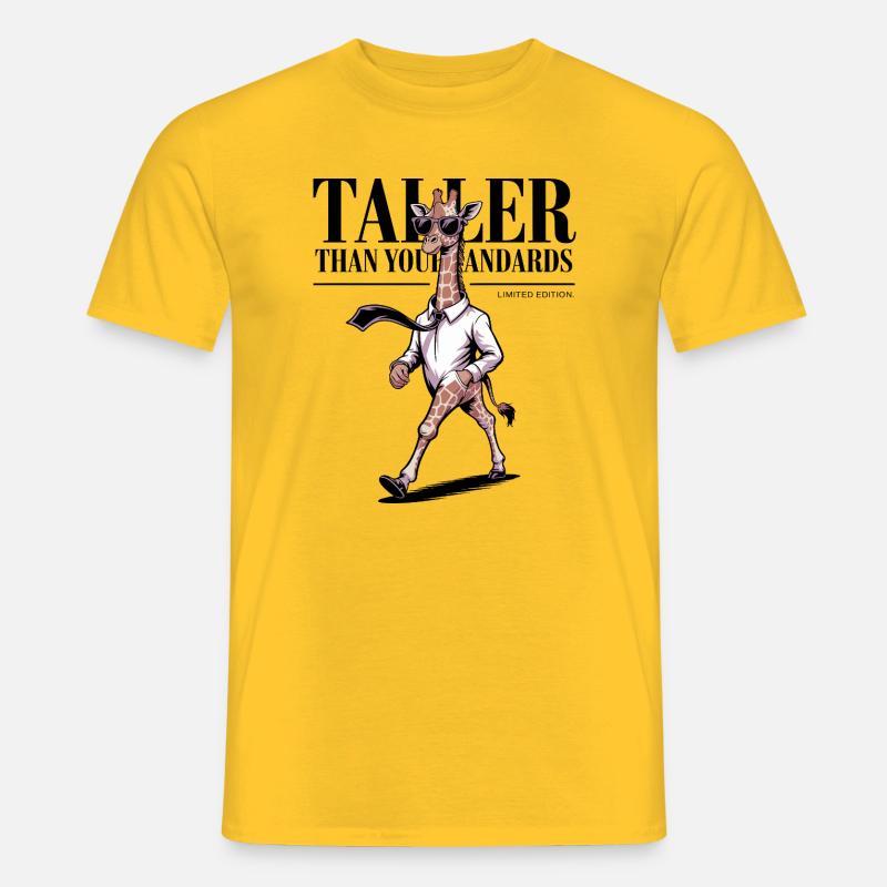 Höher als du erst, Giraffe - Männer T-Shirt - Gelb