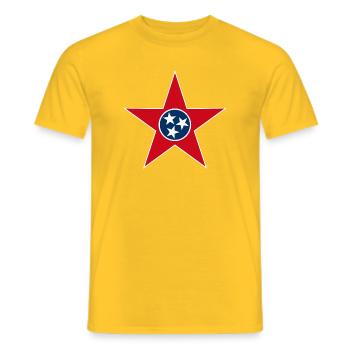 T-shirt de fan du Tennessee – Musique et amour de la maison - T-shirt homme - jaune - Devant - AI Model Male 178 dark (178cm)