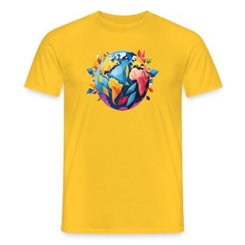 Erde - Männer T-Shirt - Gelb - Vorne - AI Model Male 178 dark (178cm)