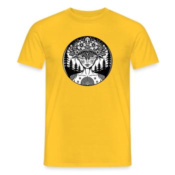 Mystical Forest Spirit Illustration - T-shirt homme - jaune - Devant - AI Model Male 178 dark (178cm)