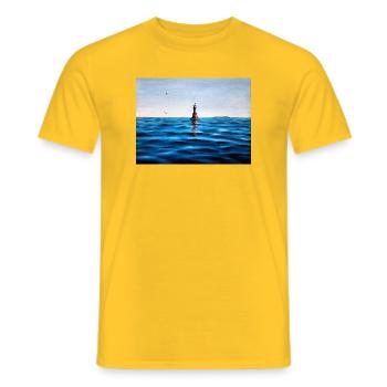 Lighthouse over Calm Blue Adriatic Sea Croatia - Men's T-Shirt - yellow - Front - AI Model Male 178 dark (178cm)