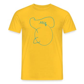 T-shirt Paris Street Art en bleu - T-shirt homme - jaune - Devant - AI Model Male 178 dark (178cm)