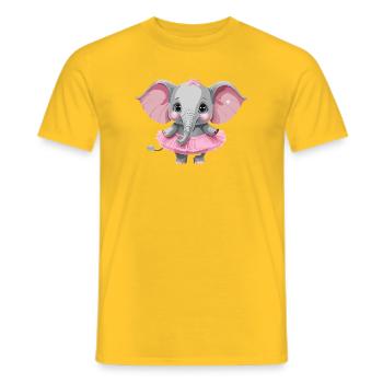 Elefant_im_Tuettue3 - T-shirt homme - jaune - Devant - AI Model Male 178 dark (178cm)