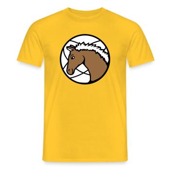 Pferd Süß Pony Fohlen Pferdemädchen Niedlich Comic - Männer T-Shirt - Gelb - Vorne - AI Model Male 178 dark (178cm)