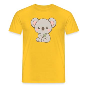 Mignon design d’ours koala avec des feuilles - T-shirt homme - jaune - Devant - AI Model Male 178 dark (178cm)