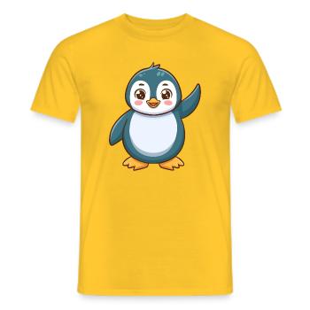 Niedlicher Pinguin Illustration - Männer T-Shirt - Gelb - Vorne - AI Model Male 178 dark (178cm)