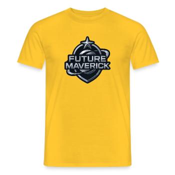 Future Maverick – Chrome Emblem - Männer T-Shirt - Gelb - Vorne - AI Model Male 178 dark (178cm)