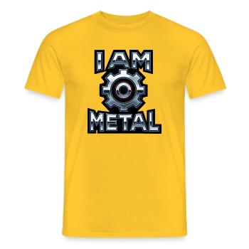 Je suis métal – Engrenage chromé - T-shirt homme - jaune - Devant - AI Model Male 178 dark (178cm)