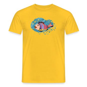 poisson - T-shirt homme - jaune - Devant - AI Model Male 178 dark (178cm)
