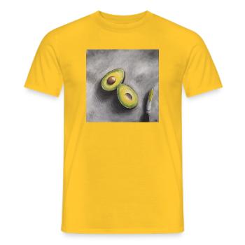 Minimalistische Avocadoscheibe Illustration - Männer T-Shirt - Gelb - Vorne - AI Model Male 178 dark (178cm)