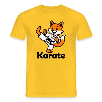 Karate Fuchs - Männer T-Shirt - Gelb - Vorne - AI Model Male 178 dark (178cm)