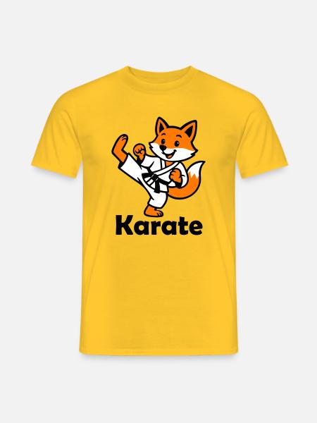 Karate Fuchs - Männer T-Shirt - Gelb