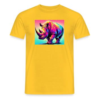 Nashorn - Männer T-Shirt - Gelb - Vorne - AI Model Male 178 dark (178cm)
