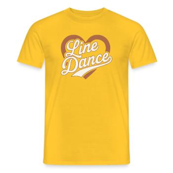 Line Dance - Men's T-Shirt - yellow - Front - AI Model Male 178 dark (178cm)