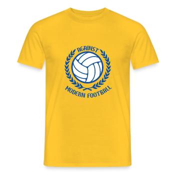 Gegen den modernen Fußball - Männer T-Shirt - Gelb - Vorne - AI Model Male 178 dark (178cm)