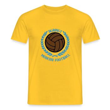 Gegen den modernen Fußball - Männer T-Shirt - Gelb - Vorne - AI Model Male 178 dark (178cm)