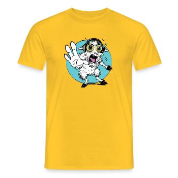 Schockiertes Schaf Cartoon T-Shirt - Männer T-Shirt - Gelb - Vorne - AI Model Male 178 dark (178cm)