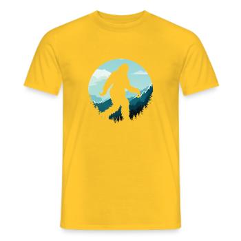 Wild mountain silhouettes motif - Men's T-Shirt - yellow - Front - AI Model Male 178 dark (178cm)