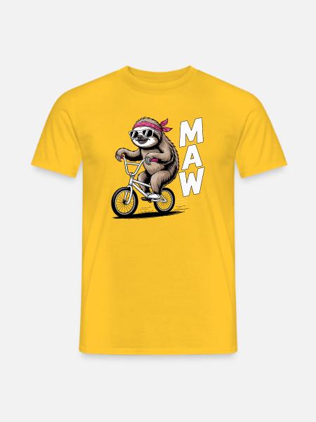 BMX-Faultier-Bandana - Männer T-Shirt - Gelb