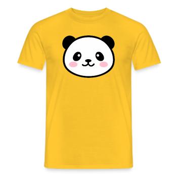 Kawaii Panda Face - Men's T-Shirt - yellow - Front - AI Model Male 178 dark (178cm)