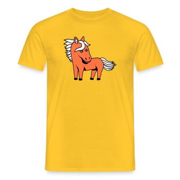 Pferd Süß Pony Fohlen Pferdemädchen Niedlich Comic - Männer T-Shirt - Gelb - Vorne - AI Model Male 178 dark (178cm)