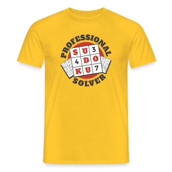 Joueur professionnel de Sudoku Puzzle - T-shirt homme - jaune - Devant - AI Model Male 178 dark (178cm)
