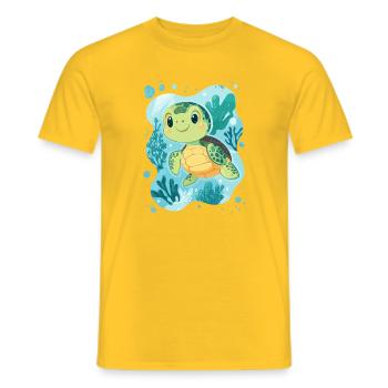 Tortue - T-shirt homme - jaune - Devant - AI Model Male 178 dark (178cm)