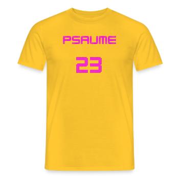 Digital Design Digital PSALM 23 - Men's T-Shirt - yellow - Front - AI Model Male 178 dark (178cm)