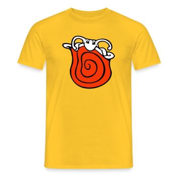 Snail shell snail hides cute shy - Men's T-Shirt - yellow - Front - AI Model Male 178 dark (178cm)