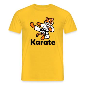 Karate Tiger - Men's T-Shirt - yellow - Front - AI Model Male 178 dark (178cm)
