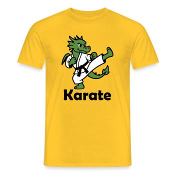 Karate Dragon - Men's T-Shirt - yellow - Front - AI Model Male 178 dark (178cm)