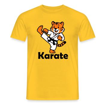 Karate Tiger - Männer T-Shirt - Gelb - Vorne - AI Model Male 178 dark (178cm)