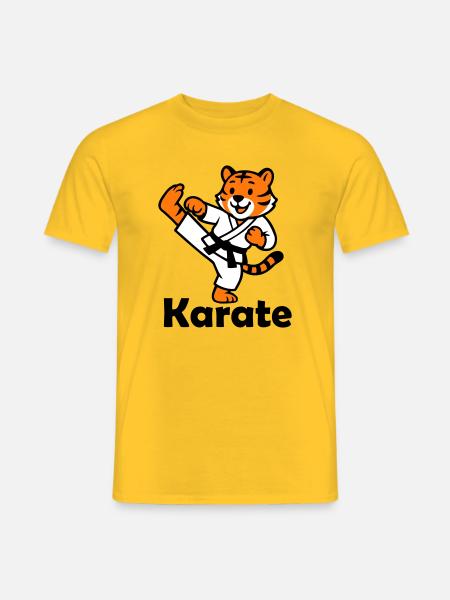 Karate Tiger - Männer T-Shirt - Gelb
