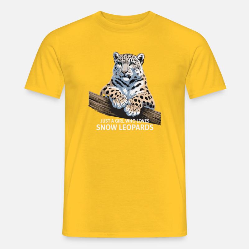 Eisschneeleopard mit liebevollem Blick - Männer T-Shirt - Gelb