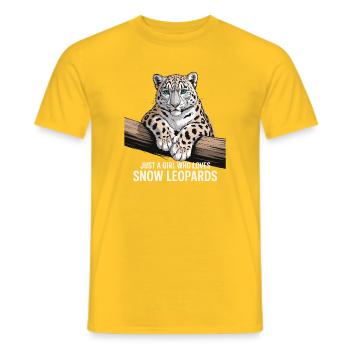 Just A Girl Who Loves Snow Leopards - Men's T-Shirt - yellow - Front - AI Model Male 178 dark (178cm)